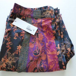 Soft Surroundings Wide Leg Full Length Curio Pants Black Multi USA Size Small